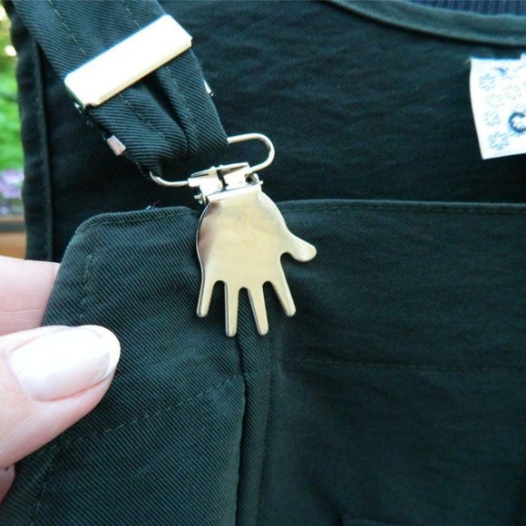 Maxi Forest Green Jumper Dress w/Cool Hand Motif Strap Clips By Cozy Cozy SZ 12 - Picture 3 of 9